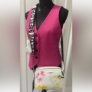 🆕 Karl Lagerfeld Paris Maybelle Sunflower White Crossbody Camera Bag & Pouch